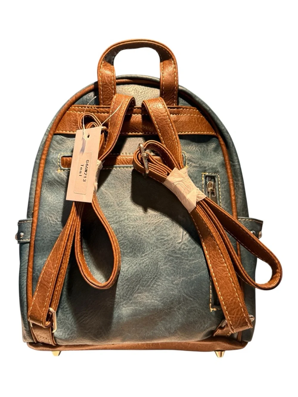 Western Boho Concealed Carry Backpack | Teal & Brown | Turquoise Stone | NWT