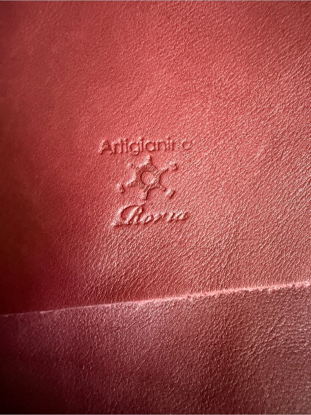 Women's Burgundy Genuine Italian Leather Backpack - Unbranded