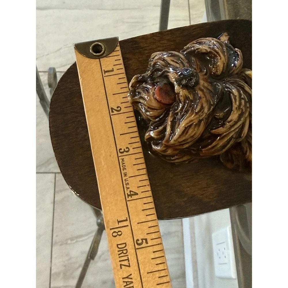 Vintage 3D Yorkshire Terrier Dog Wood Wall Plaque Collectible 1970s