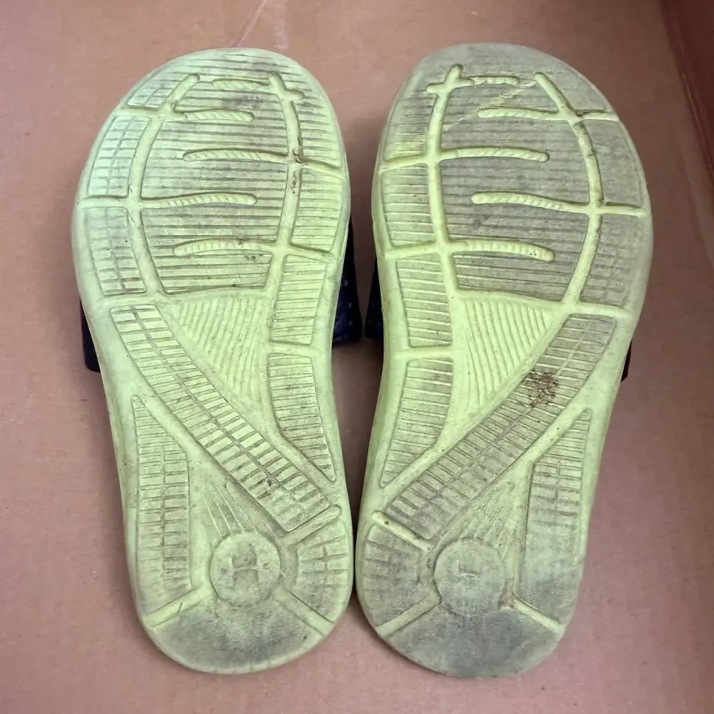 Under Armour Boys Slides Sandals 4D Foam Footbed Neon Green Black Size 1 Youth