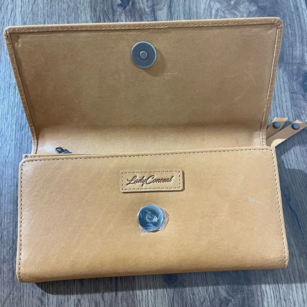 Lady Conceal Tan Leather Wallet