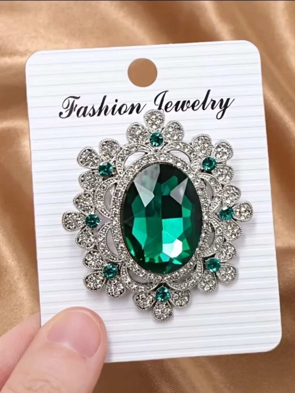 New 1 PC Fashion Jewelry Oval Crystal Brooch
