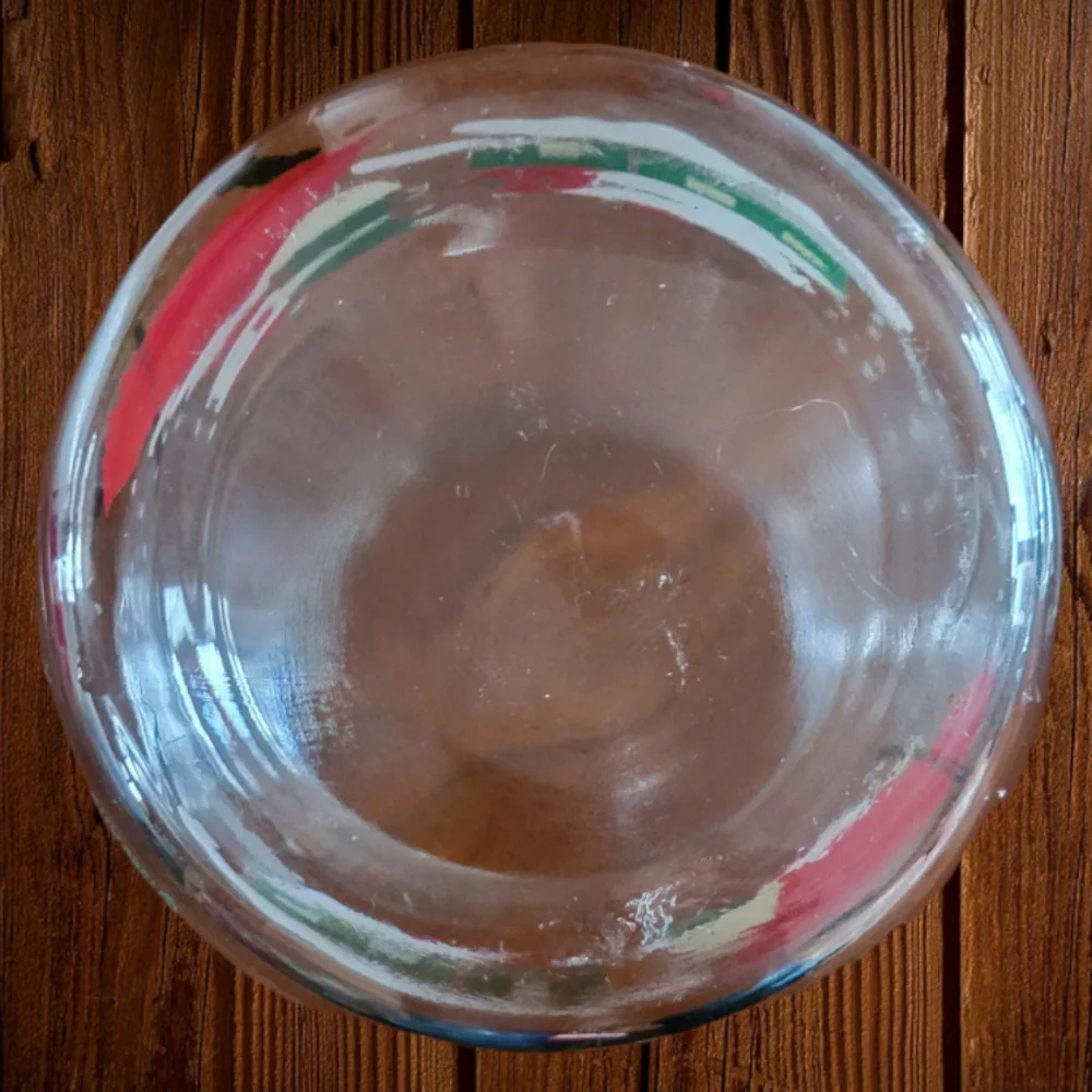 Vtg Canister Container Seal Lid Santa Christmas Clear Glass Apothecary Jar