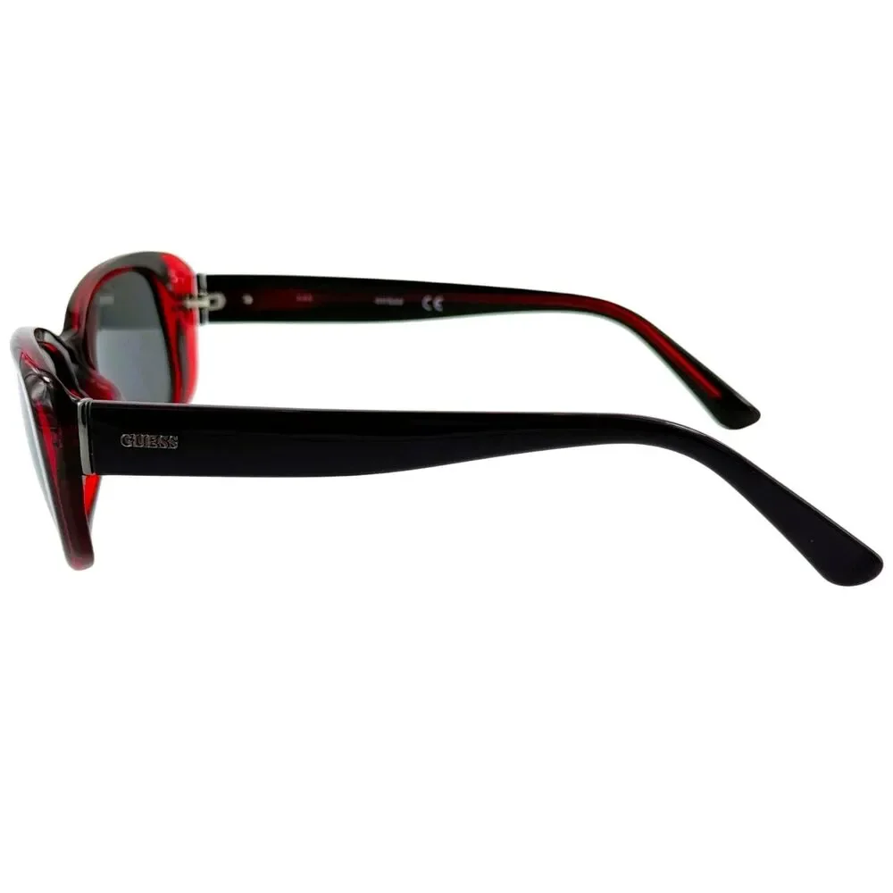 Guess GU7408 Womens Plastic Sunglass 69A Shiny Bordeaux 52-15 Gray Lenses w Case