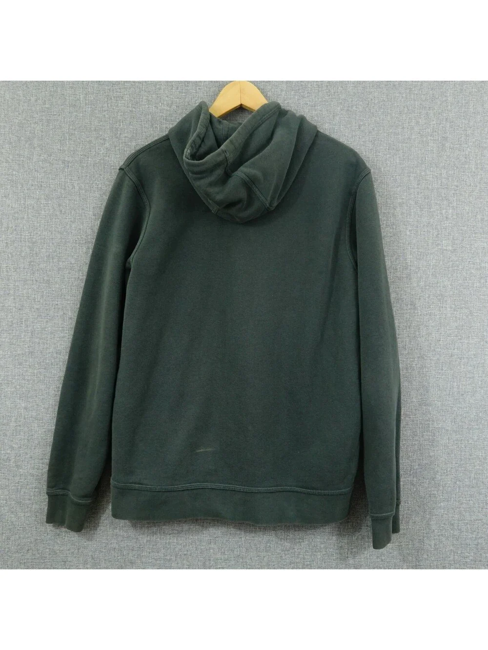 Nike Sz M Gray Hoodie Sweatshirt Neon Yellow Logo Fleece Pullover Cotton Blend