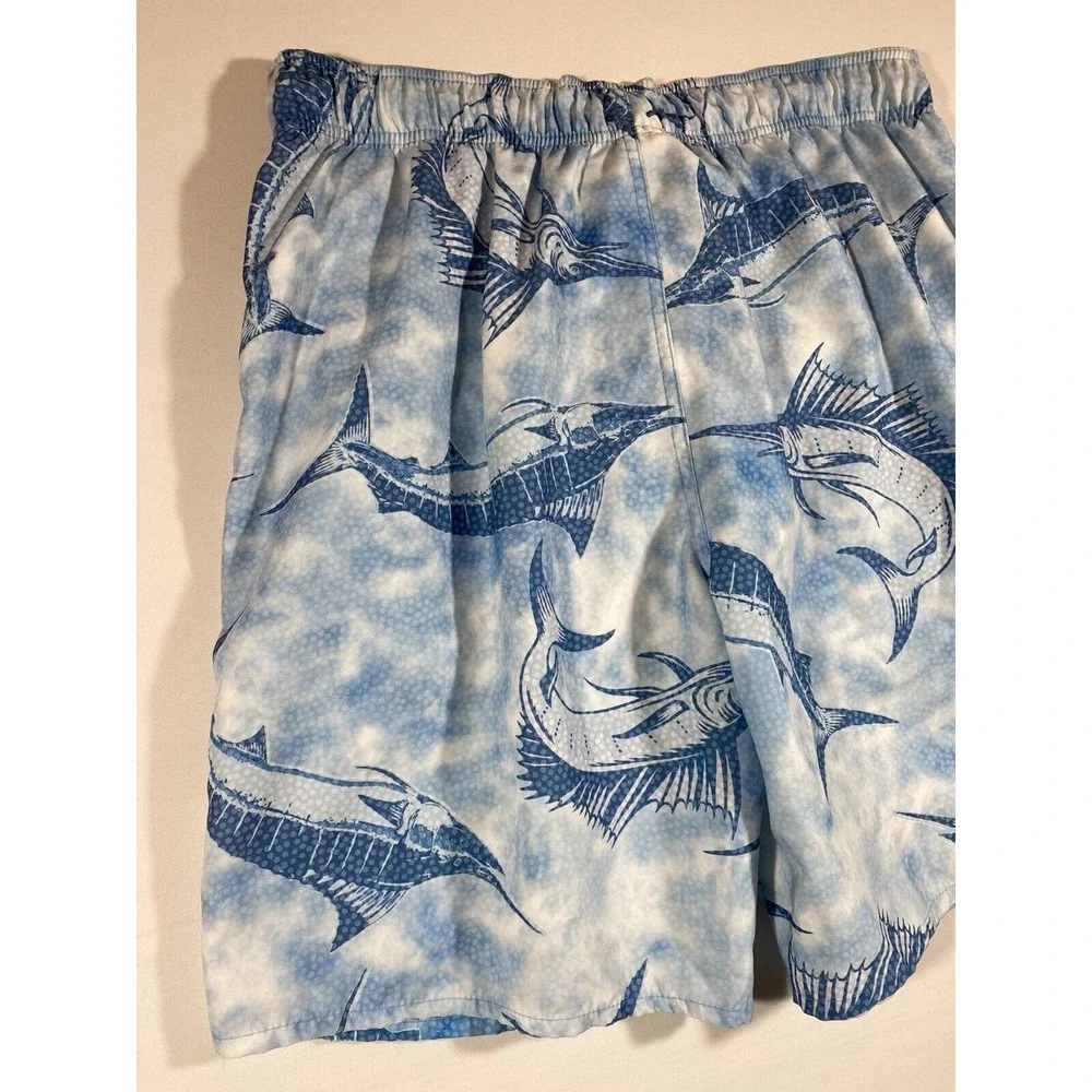 Bass Pro Shop Swim Trunks Mens Medium Marlin Coastal Fishing Beach Shorts
