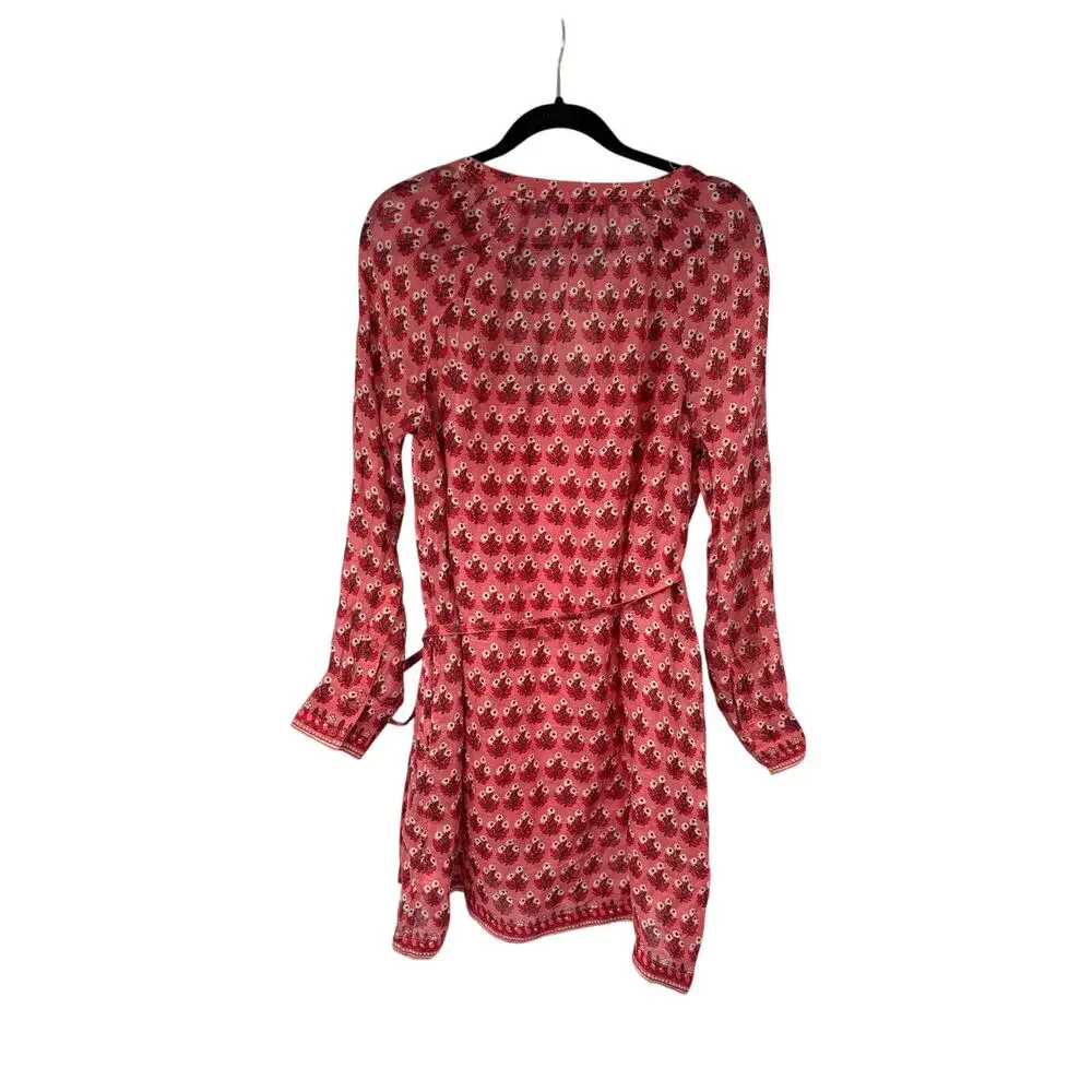 J.Crew Cabana Mini Dress Block-Print Ramie Pink Boho Womens M NWT