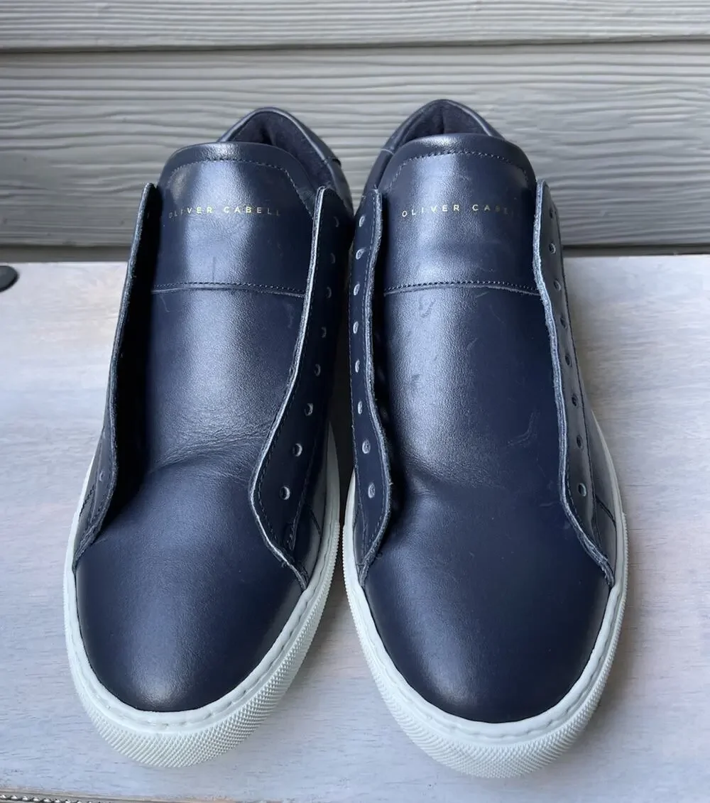 Oliver Cabell Low 1 Navy Leather Sneakers -(US M 7 / W 8.5) - Pristine Soles
