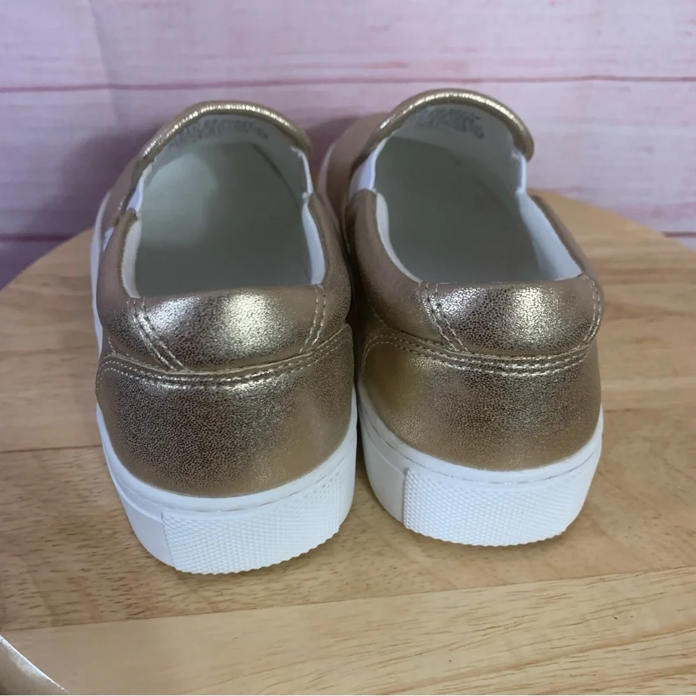 J.Crew Gold Slide Loafers Size 6‎