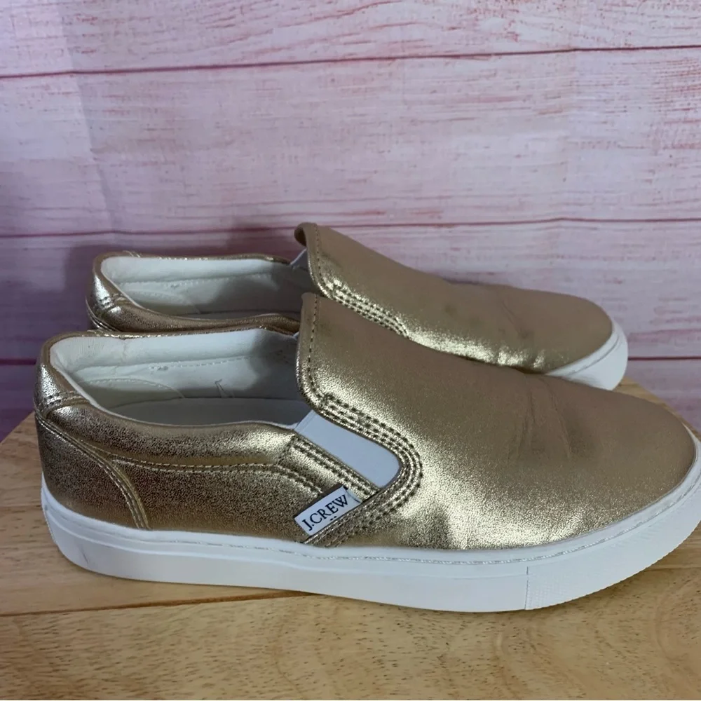 J.Crew Gold Slide Loafers Size 6‎