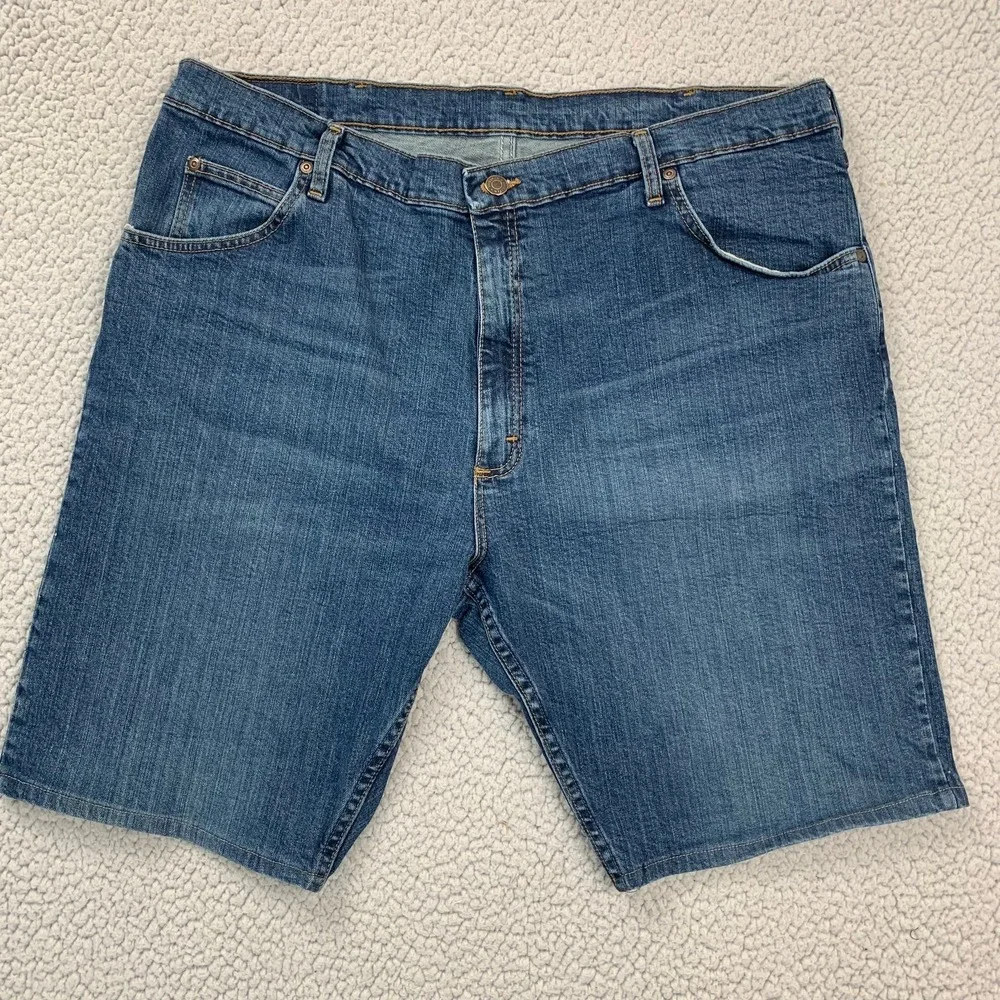 Wrangler Denim Shorts Mens 40 Blue Mid Wash Stretch Premium Quality 1095FXVMT‎