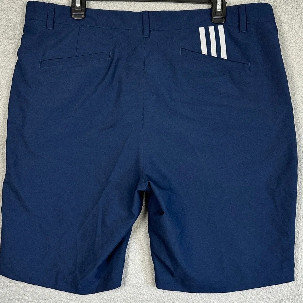 Adidas Shorts Mens 38 Navy Blue Chino Golf Performance Activewear Flat Front