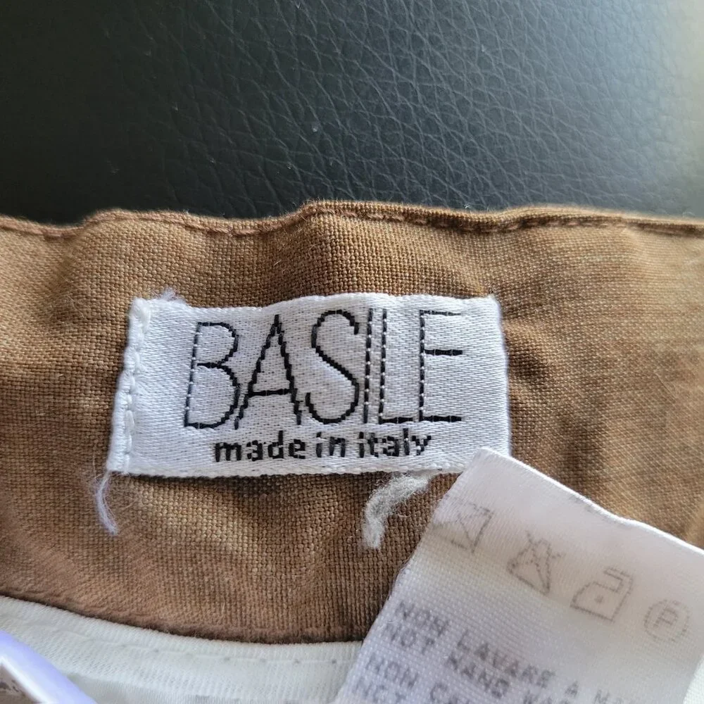 Basile Italian Pants Made Italy Brown Trousers sz 52 Large Men's Chic Milanese