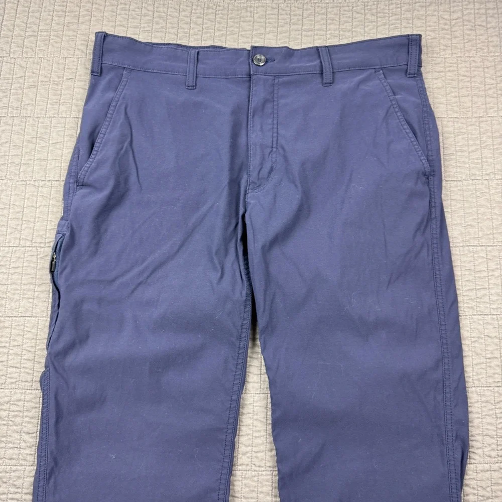 Eddie Bauer Travex Pants Mens 36x30 (35x28) Blue Stretch Hiking Travel Outdoors