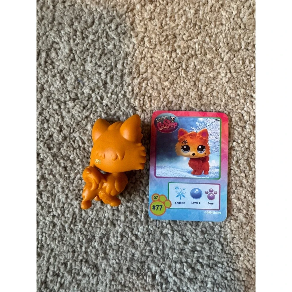 Littlest Pet Shop G7 #77 Pomeranian Dog with collector card