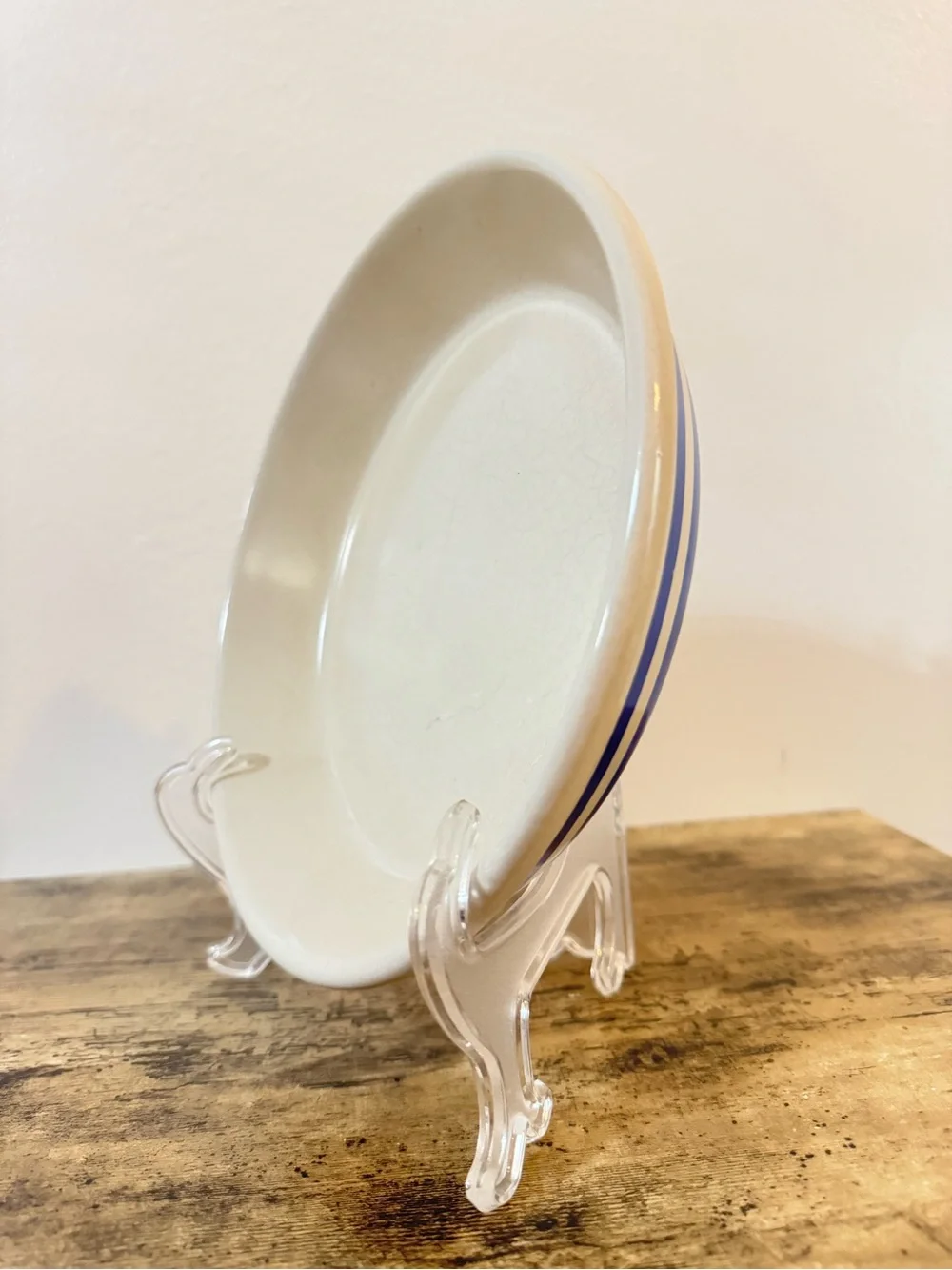 Robinson Ransbottom Pottery Blue Stripe Pie Plate | RRP Roseville Ohio USA