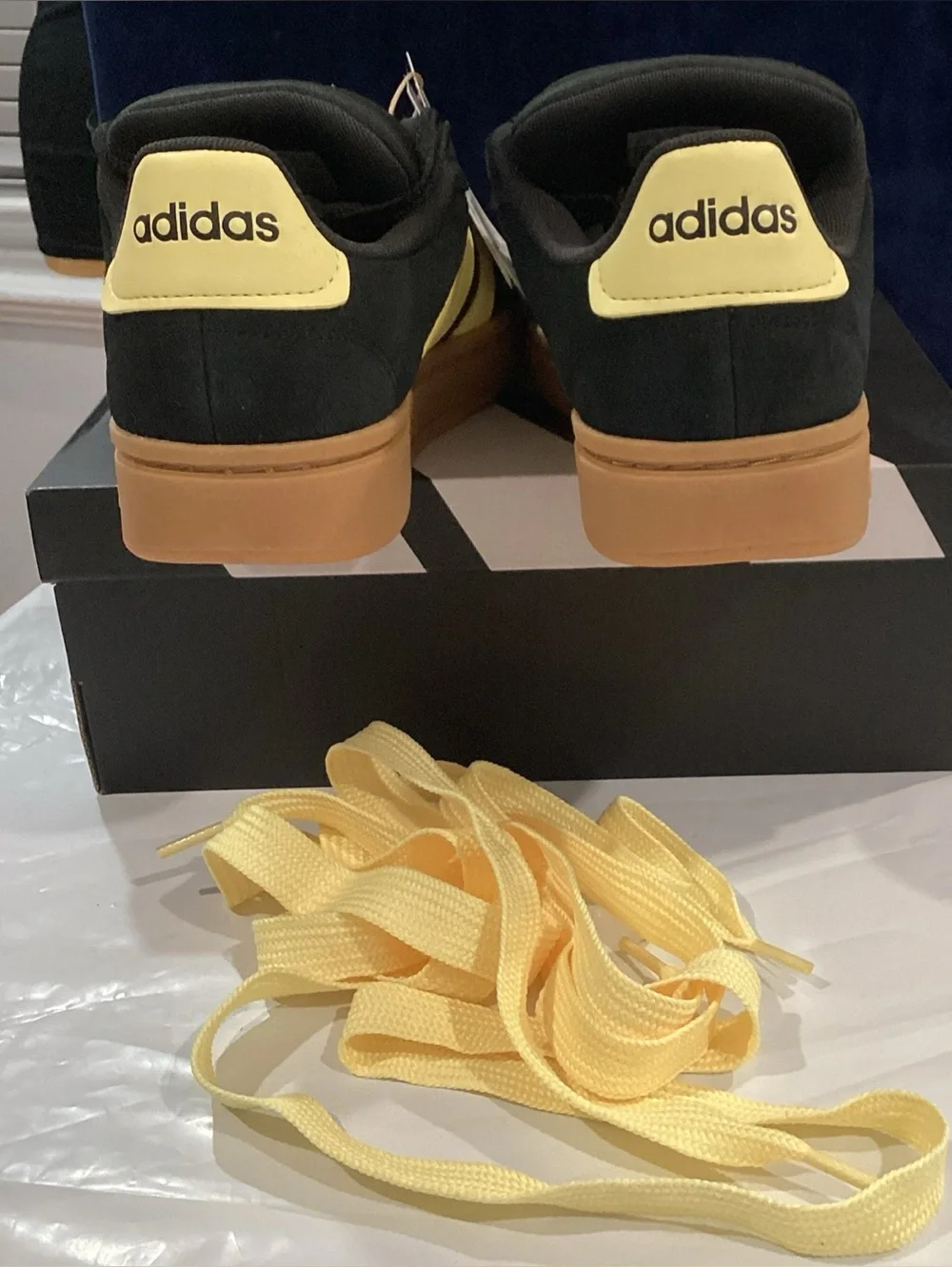 adidas Grand Court Alpha 00s Sneakers Black Yellow Gum Sole Women’s 6.5 NIB