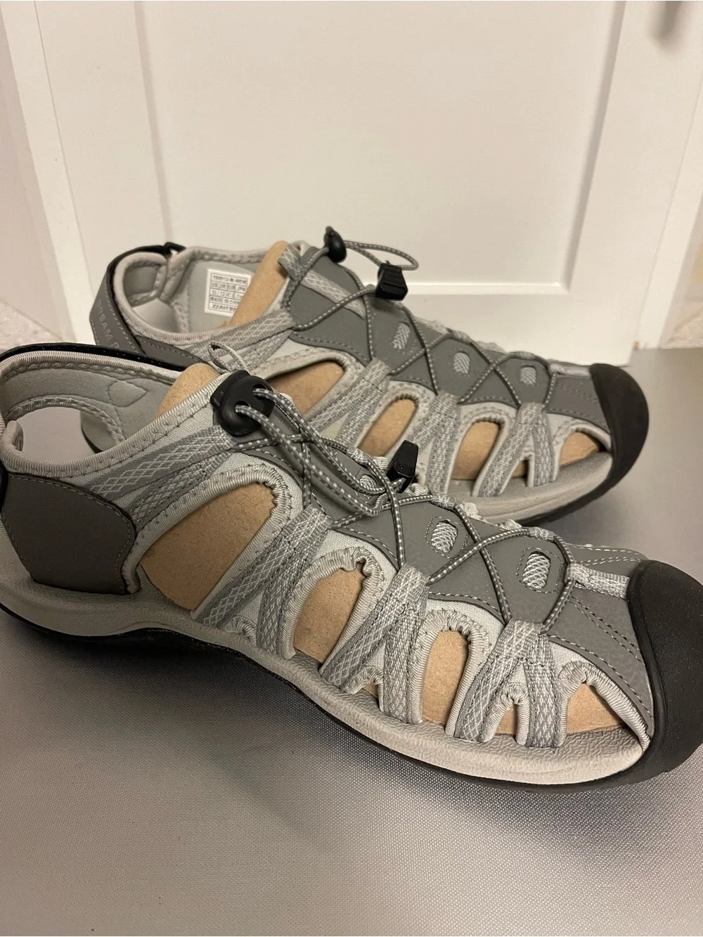 Dream Pairs Men’s Athletic Sandals Gray Outdoor Water Shoes w/Toggle Lace Sz 13