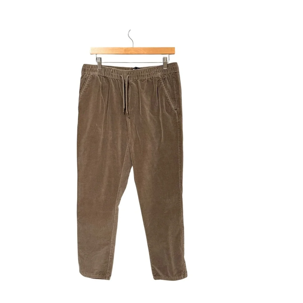 ASOS DESIGN Mens Corduroy Drawstring Pants Brown Mushroom Size M 106888630