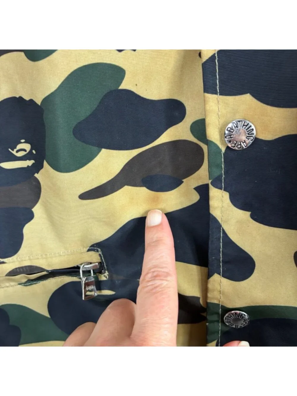 A Bathing Ape 1st Camo Coach Jacket XL Harajuku Streetwear Yellow Camouflage