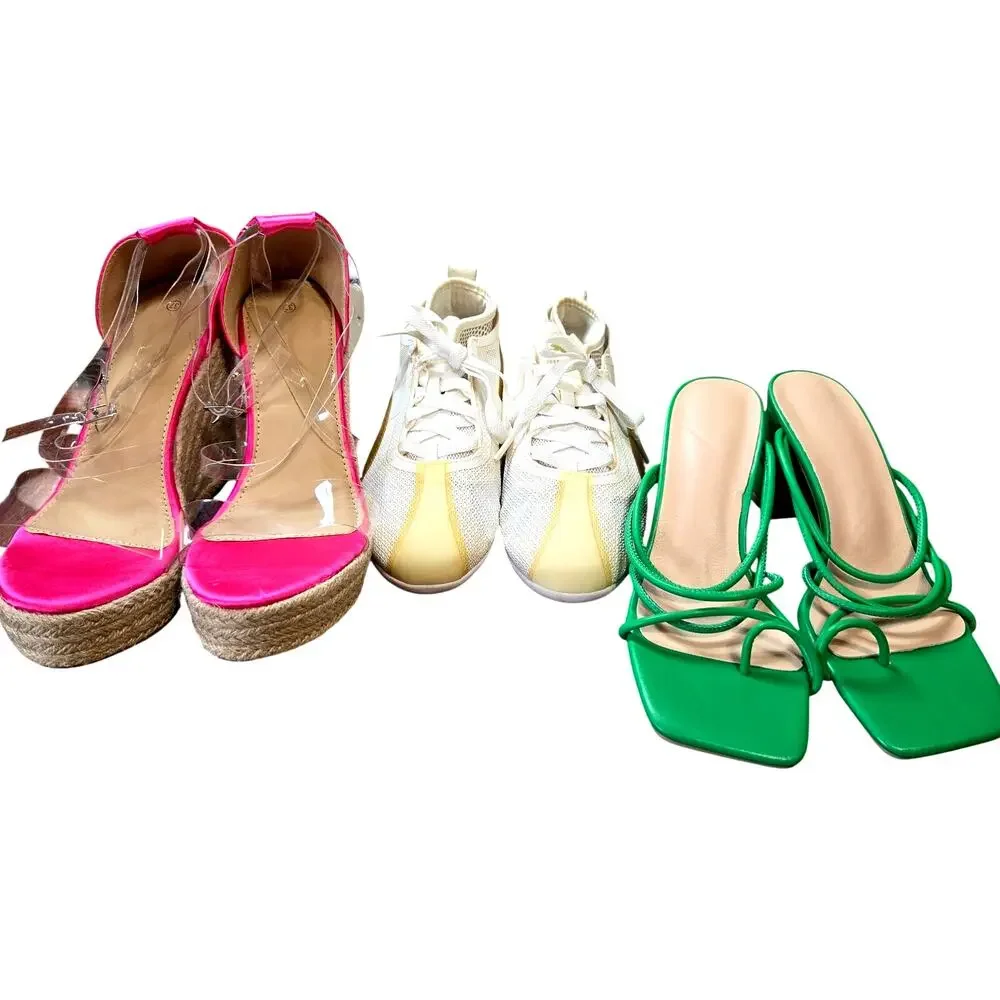 Puma + More Size 7 .5 Women's Wedge Sandal Tennis Lot 3 Pairs Bulk Shoes 7 1/2