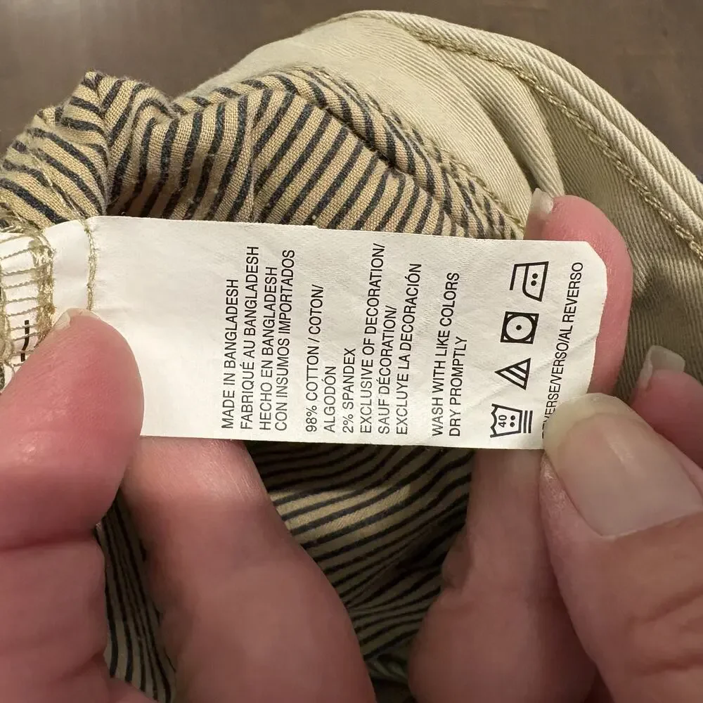 Izod Saltwater Chino Men Size 34x28 (Tag 36x30) Tan Khaki Pants Straight Stretch