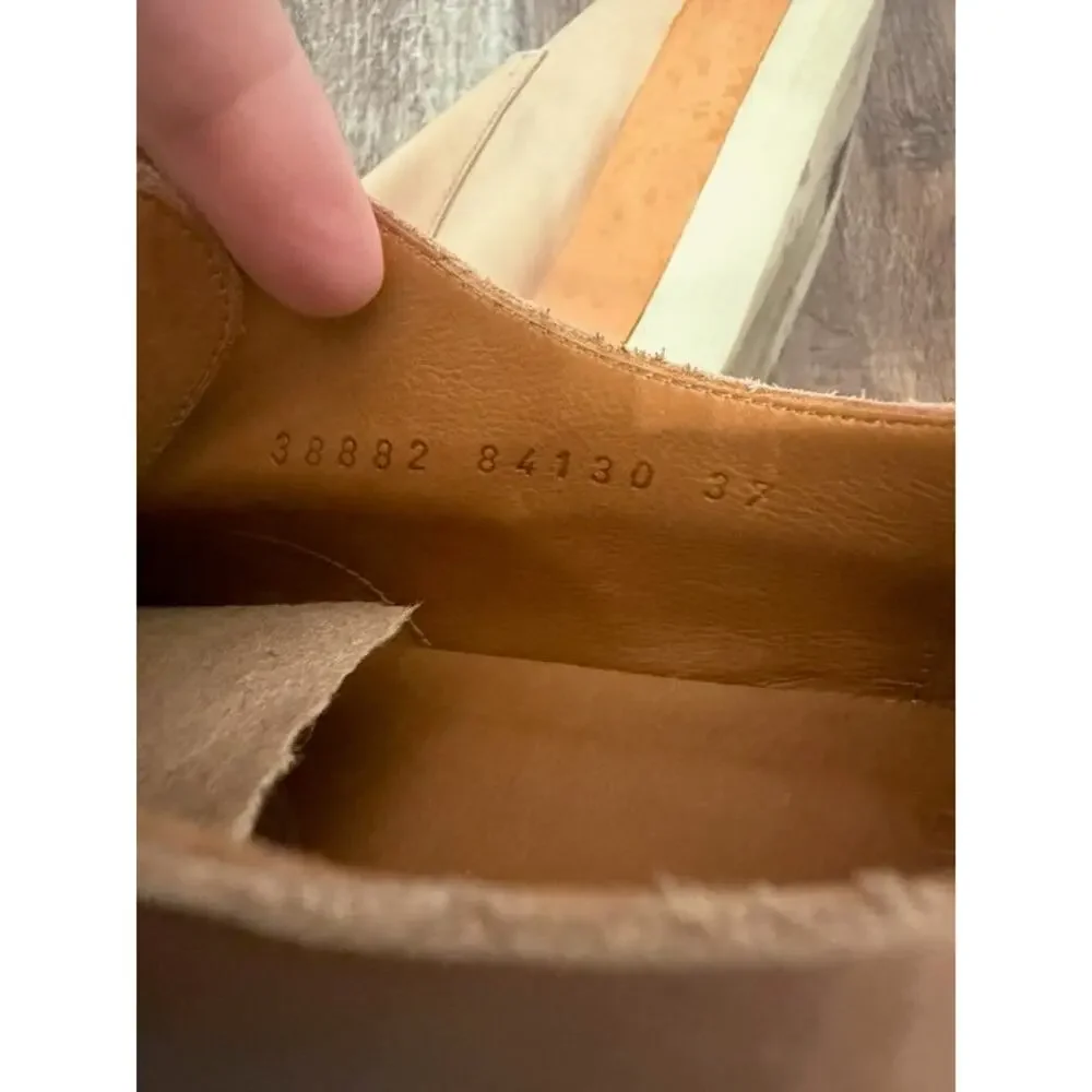 Coclico Pekos Suede Leather Wedge Platform Oxford shoes tan size 37 or 6.5/7 EUC