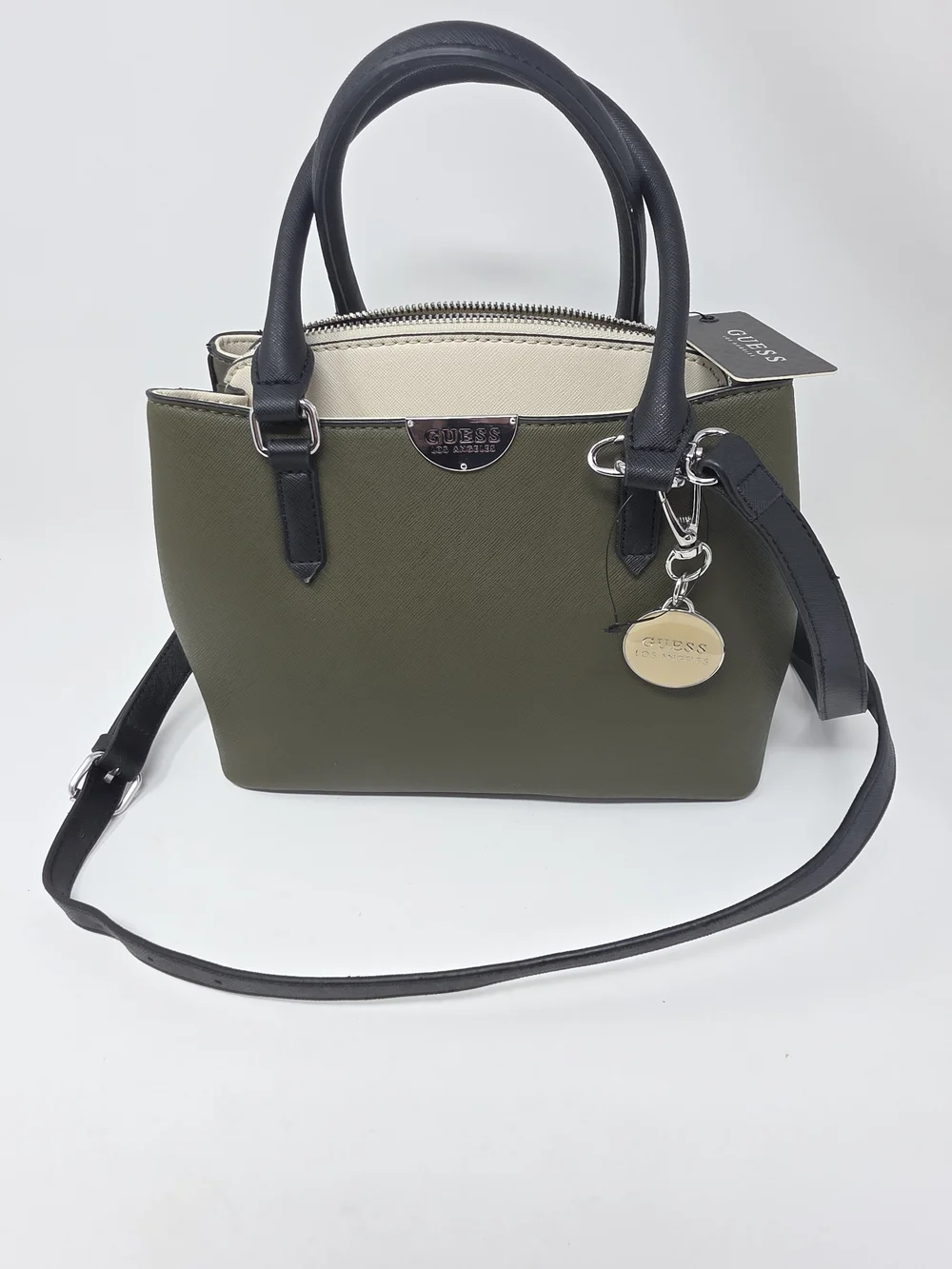 GUESS Olive Green and Black Bag Satchel Shoulder Crossbody Purse NWT