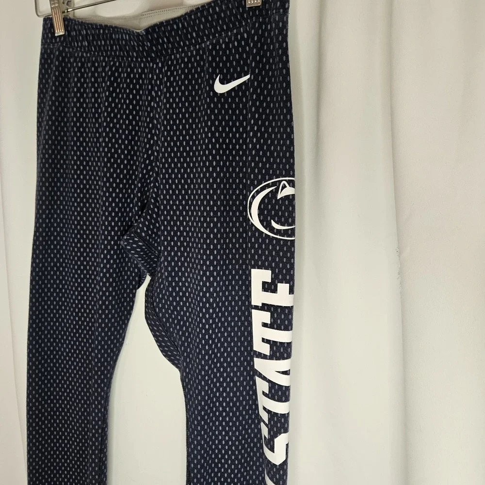 Nike Penn State Nittany Lions Women Navy Blue Dotted‎ Athletic Leggings PSU