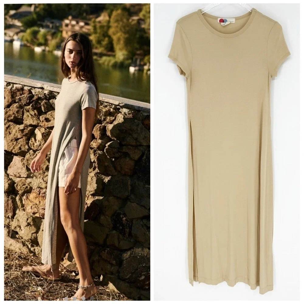 Free People Beach Tulip Tunic Top Women's S Tan Boho