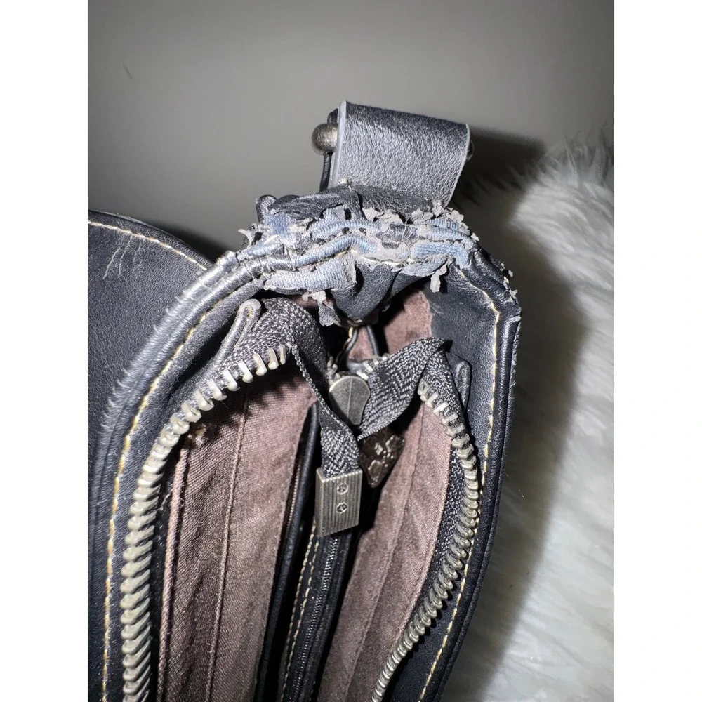 Trinity Ranch Western Tooled Faux‎ Leather Crossbody Bag Turquoise Black Studded