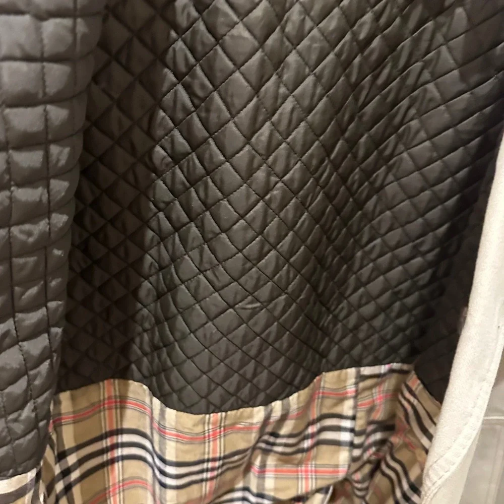 VTG Dunn‎ & Co Overcoat Mens X Large Khaki Plaid Quilted Tartan Raincoat British
