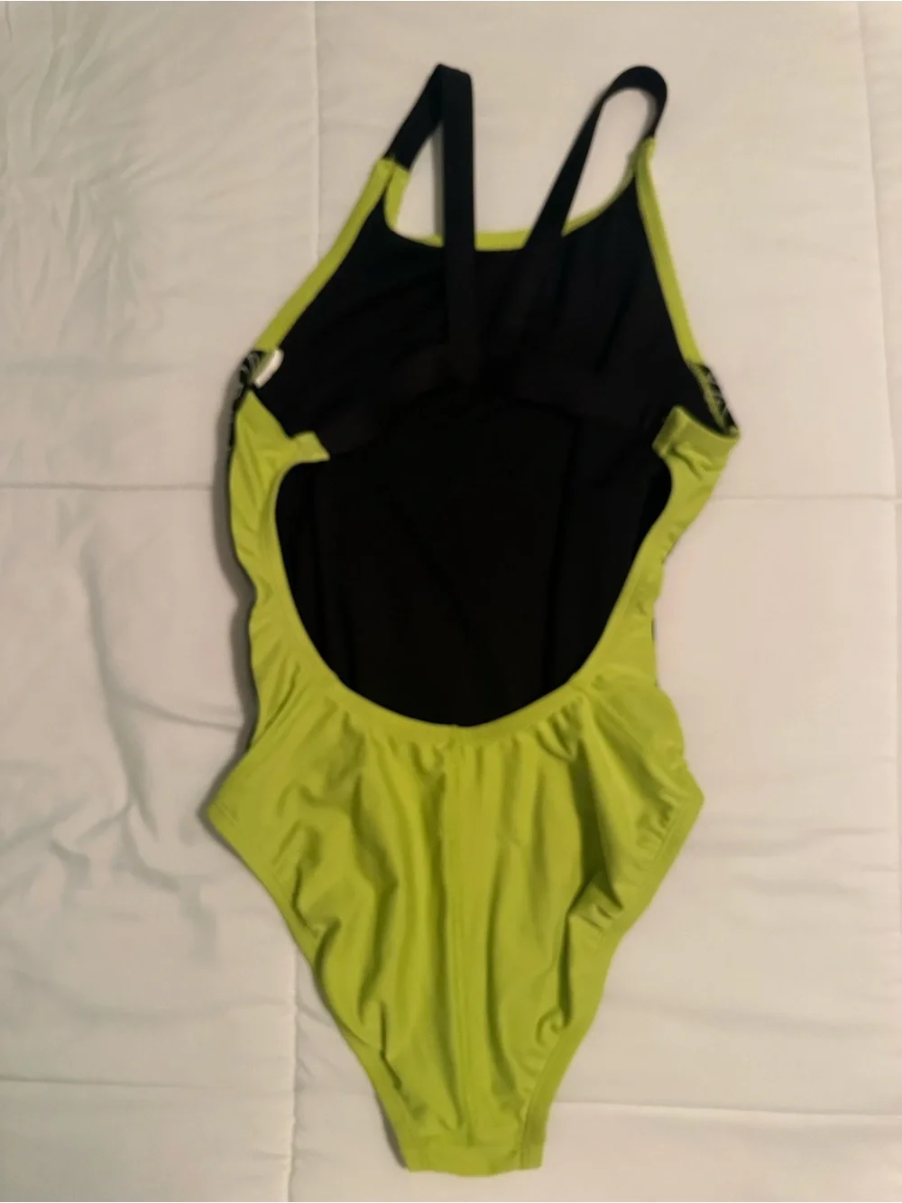 Nike Lime Green One-Piece Swimsuit with Black Trim
