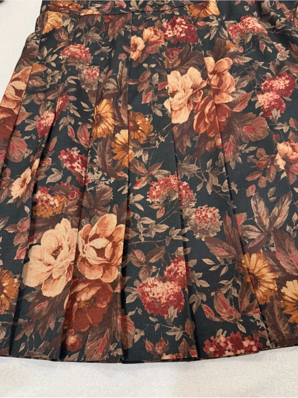VTG Women’s Jacket & Skirt Set Floral Fall Colors Office Dinner SZ 14