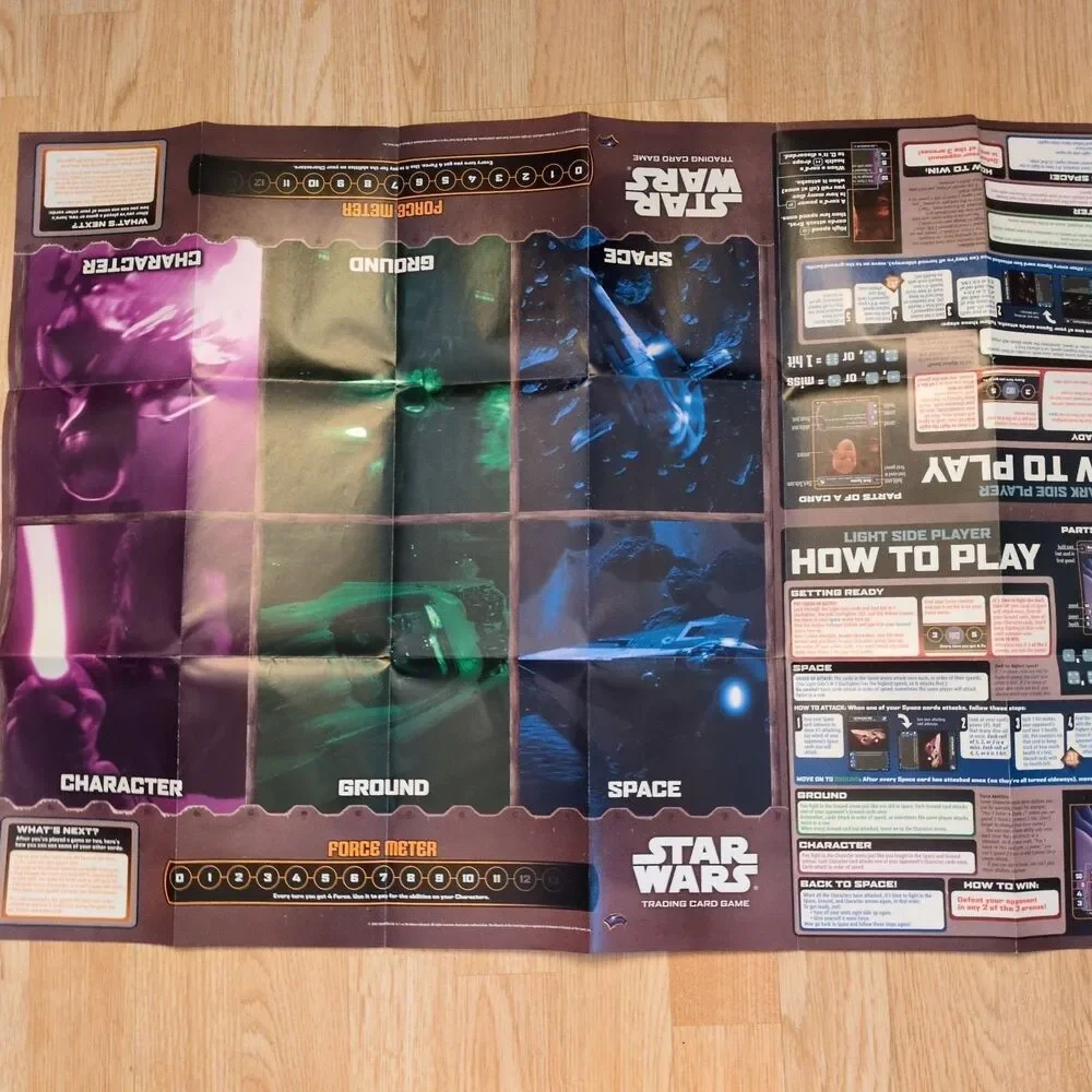 (2) Star Wars 2002/2003 Trading Card Game Paper Playmats