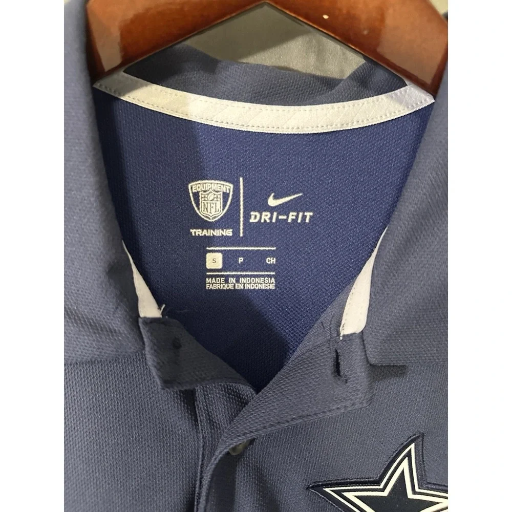 NIKE Dri Fit‎ Dallas Cowboys NFL Equipment Training 2-tone Polo Shirt Mens Small