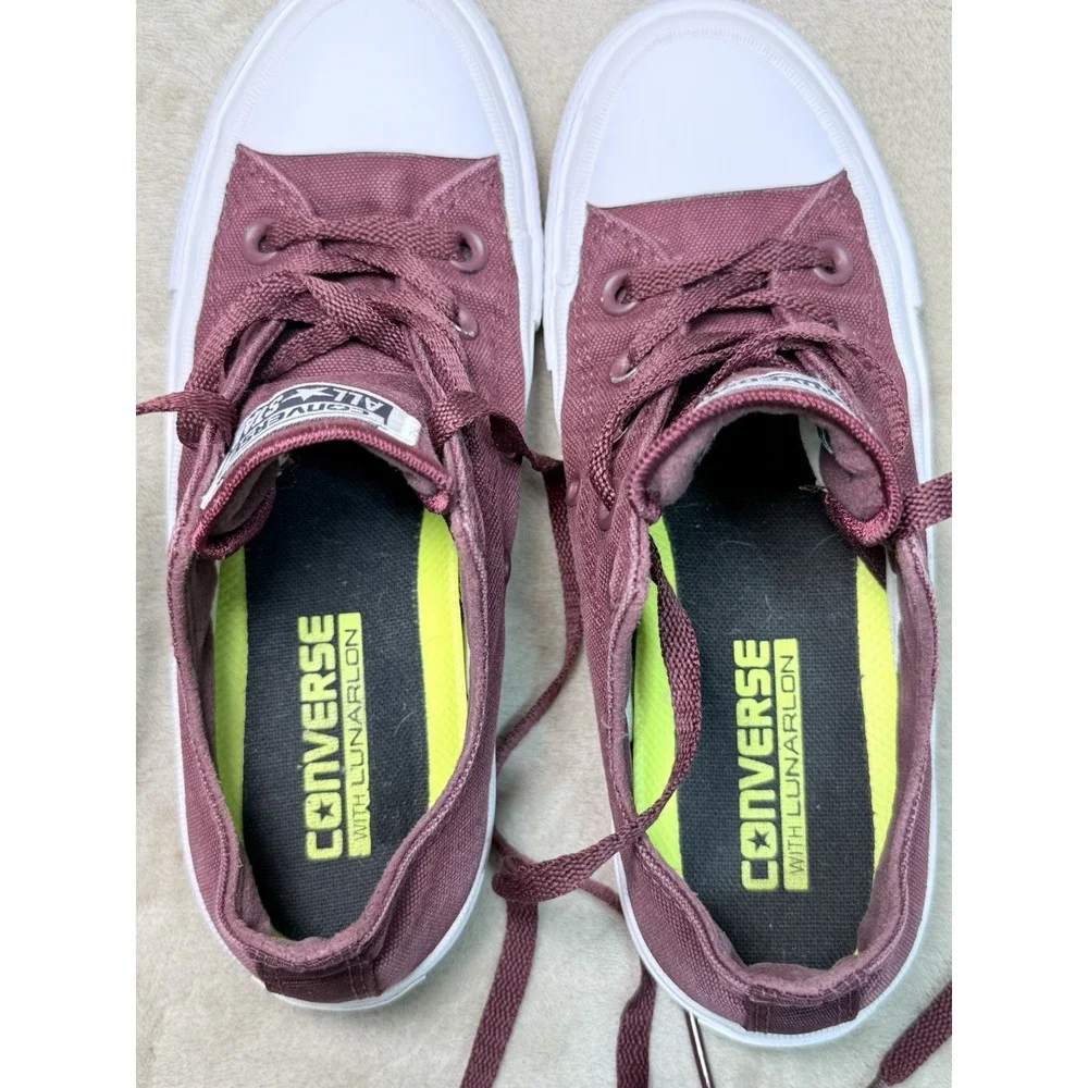 Converse Chuck Taylor II Lunarlon Men's 3‎ Women's Size 5 Maroon Red All Star