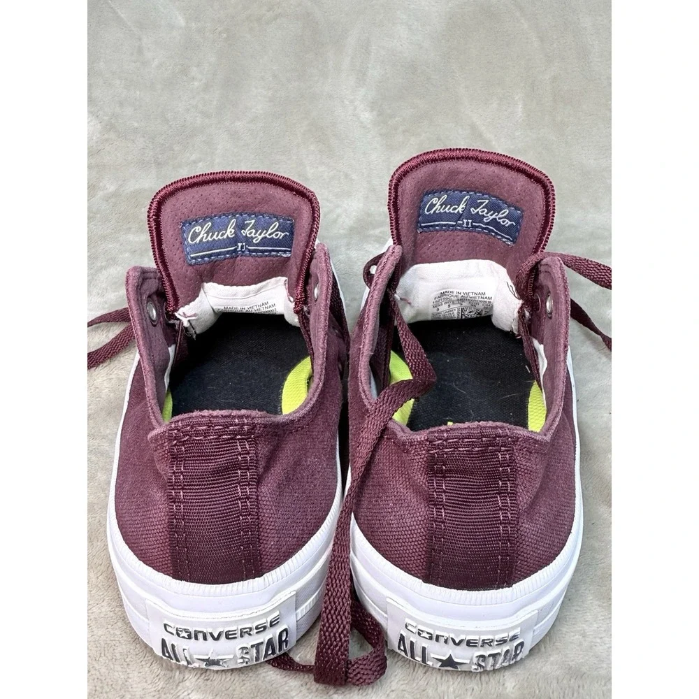 Converse Chuck Taylor II Lunarlon Men's 3‎ Women's Size 5 Maroon Red All Star