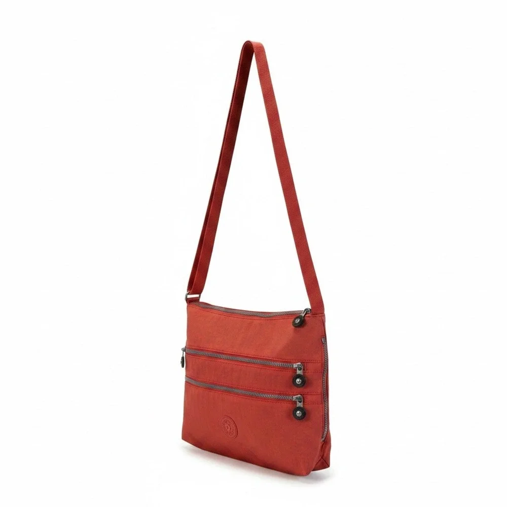 Kipling Alvar Crossbody Bag Coral Pink Nylon Multi-Pocket Travel Shoulder READ‎