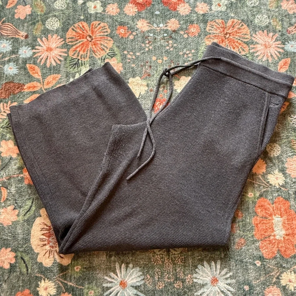 Vineyard‎ Vines Mens Large Gray Wool Blend Waffle Knit Wide Leg Lounge Pants