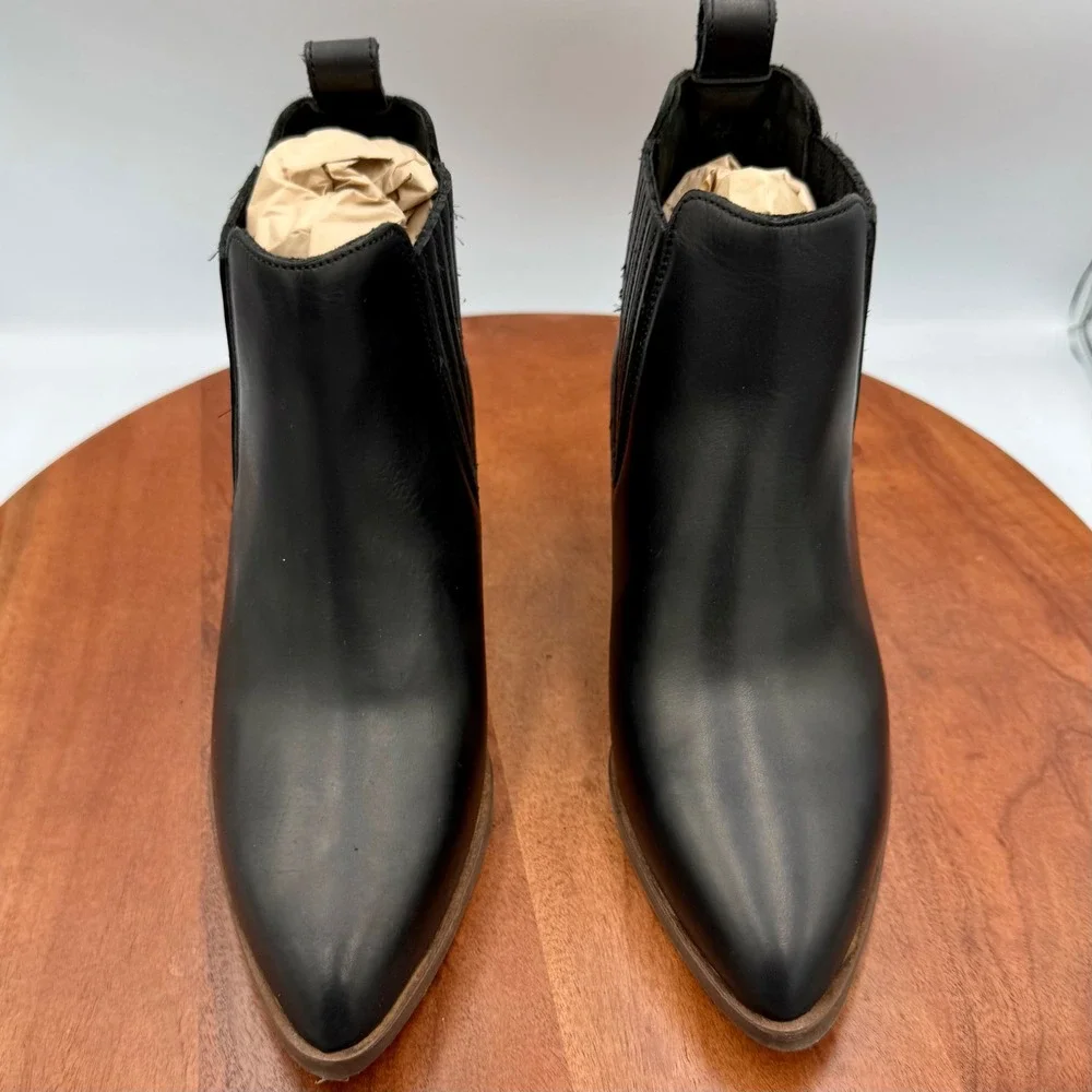 Patina Portland Leather Dakota Chelsea Ankle Boots Black Leather‎ Western W 6.5
