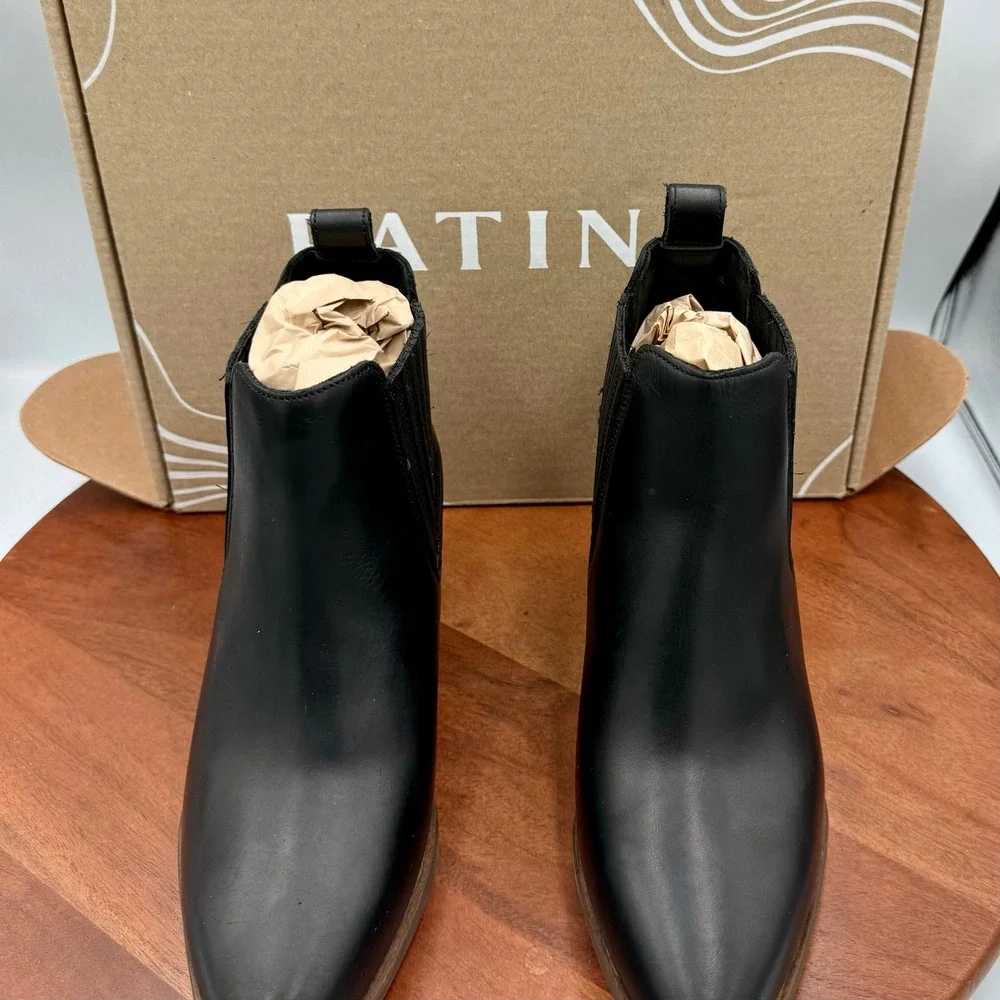 Patina Portland Leather Dakota Chelsea Ankle Boots Black Leather‎ Western W 6.5