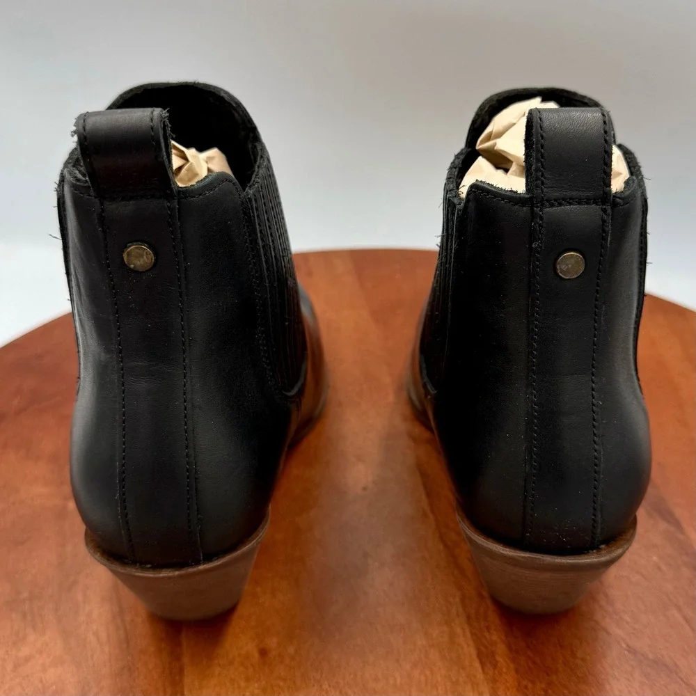 Patina Portland Leather Dakota Chelsea Ankle Boots Black Leather‎ Western W 6.5