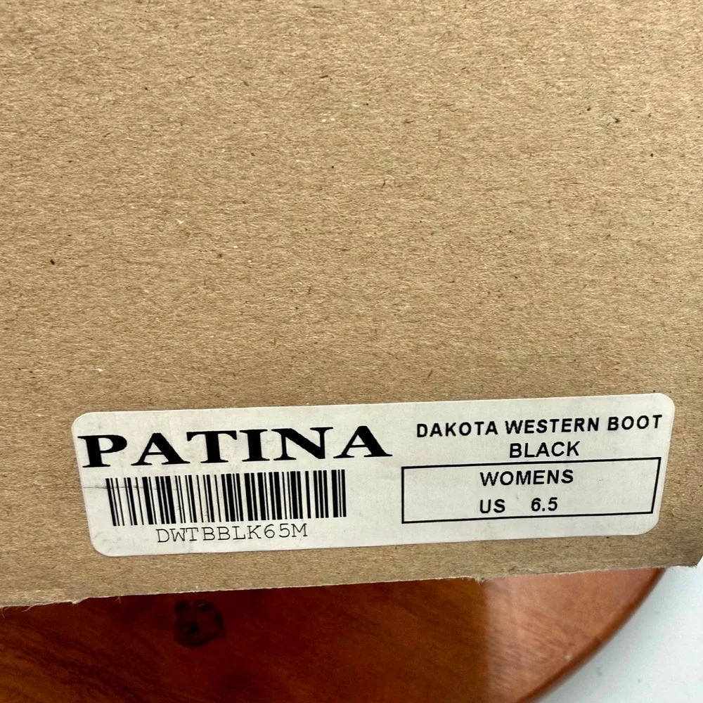Patina Portland Leather Dakota Chelsea Ankle Boots Black Leather‎ Western W 6.5