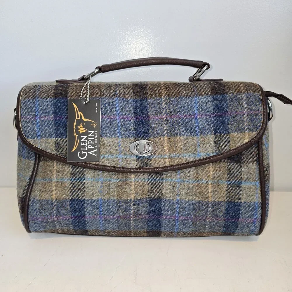 Harris Tweed Satchel Bag Wool - Calder Glen Appin Of Scotland Col58