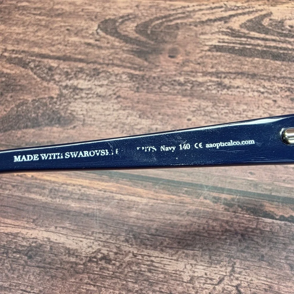 Jimmy Crystal New York Cannes Navy Blue Swarovski Crystal Eyeglass Frames 140