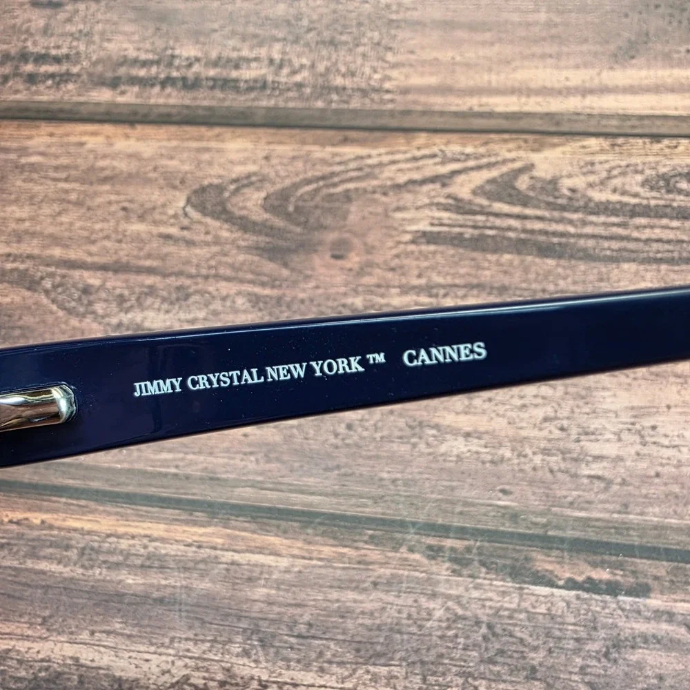 Jimmy Crystal New York Cannes Navy Blue Swarovski Crystal Eyeglass Frames 140