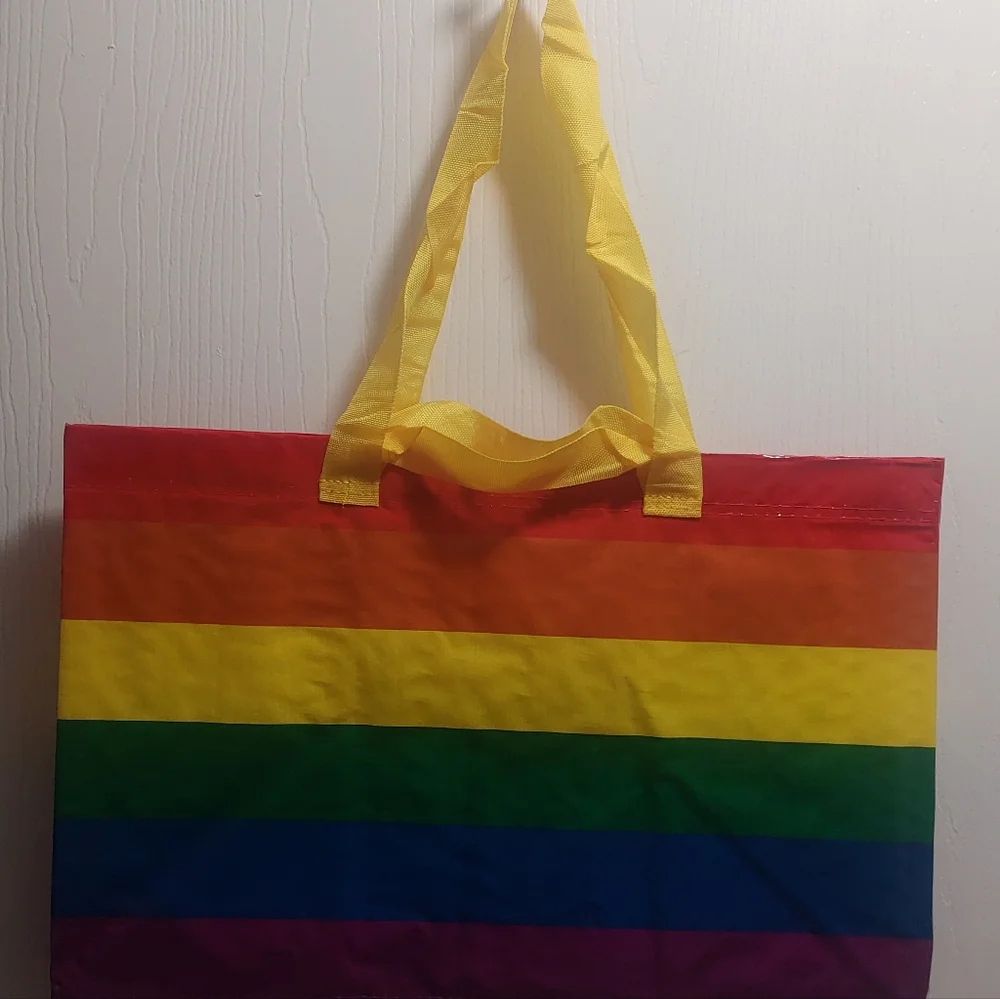 NEW IKEA STORSTOMMA Rainbow Pride Multicolored Bag for Storage/Laundry/Shopping