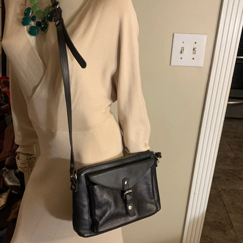 Patricia Nash Women’s Avellino Black Leather Envelope Front Crossbody Bag
