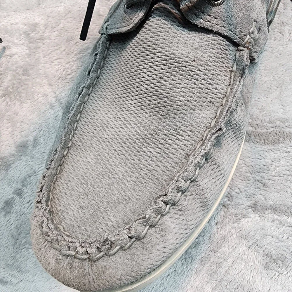 Frye Briggs Boat Shoes Men's Size 11.5 Gray Suede